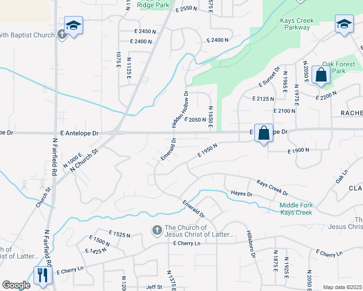 map of restaurants, bars, coffee shops, grocery stores, and more near 1465 Sego Lily Court in Layton