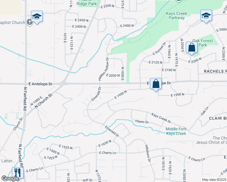 map of restaurants, bars, coffee shops, grocery stores, and more near 1523 Sego Lily Court in Layton