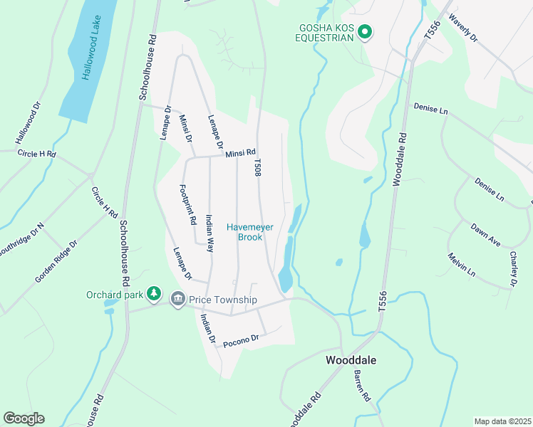 map of restaurants, bars, coffee shops, grocery stores, and more near 20 Dancing Ridge Road in East Stroudsburg