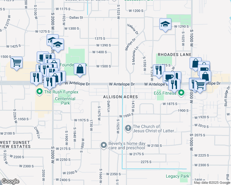 map of restaurants, bars, coffee shops, grocery stores, and more near 1778 Allison Way in Syracuse