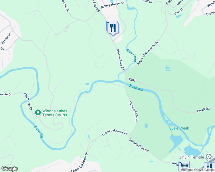 map of restaurants, bars, coffee shops, grocery stores, and more near 1029 Country Creek Lane in East Stroudsburg