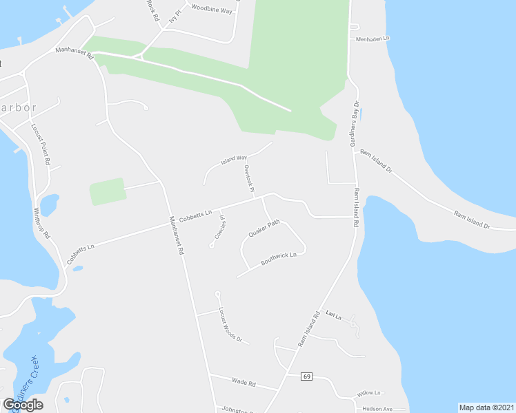 map of restaurants, bars, coffee shops, grocery stores, and more near 3 Primrose Place in Shelter Island Heights