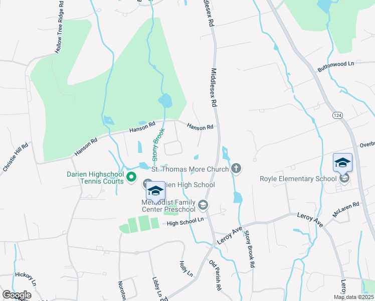map of restaurants, bars, coffee shops, grocery stores, and more near 12 Linda Lane in Darien