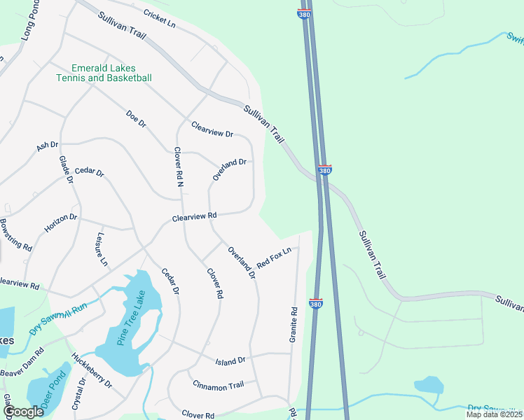 map of restaurants, bars, coffee shops, grocery stores, and more near 387 Clearview Drive in Long Pond