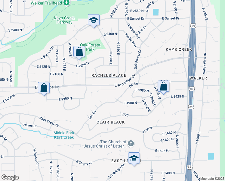 map of restaurants, bars, coffee shops, grocery stores, and more near 1934 Horseman Lane in Layton