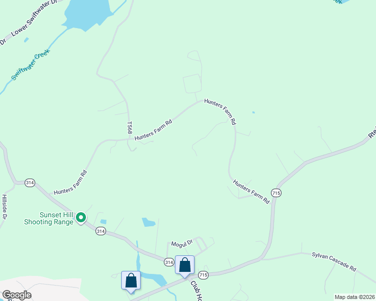map of restaurants, bars, coffee shops, grocery stores, and more near Hunters Farm Rd in Monroe