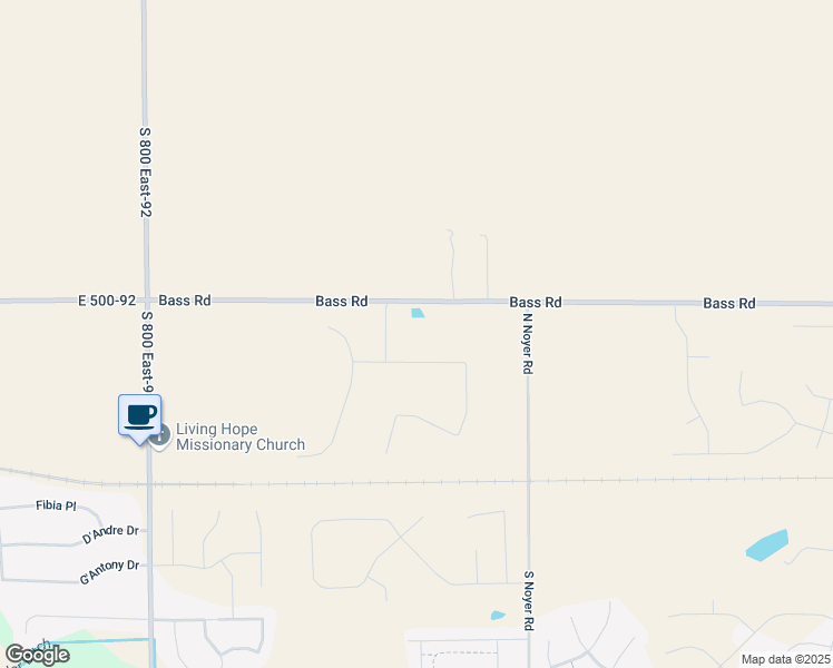 map of restaurants, bars, coffee shops, grocery stores, and more near 14207 Bass Road in Fort Wayne