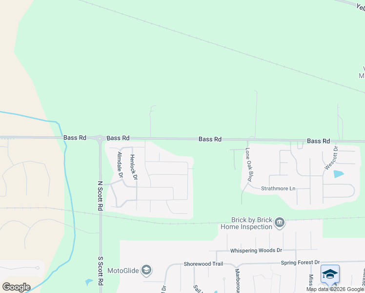 map of restaurants, bars, coffee shops, grocery stores, and more near 9402-10080 Bass Road in Fort Wayne