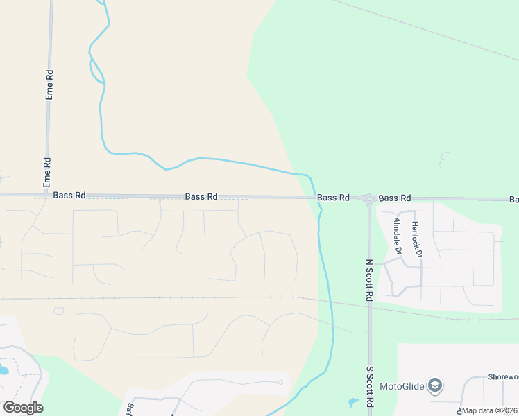 map of restaurants, bars, coffee shops, grocery stores, and more near 10800 Bass Road in Fort Wayne