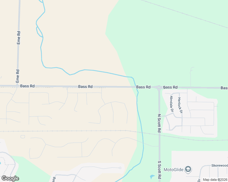 map of restaurants, bars, coffee shops, grocery stores, and more near 10800 Bass Road in Fort Wayne