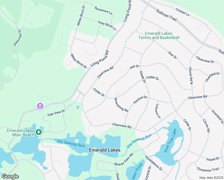 map of restaurants, bars, coffee shops, grocery stores, and more near 158 Ash Drive in Long Pond