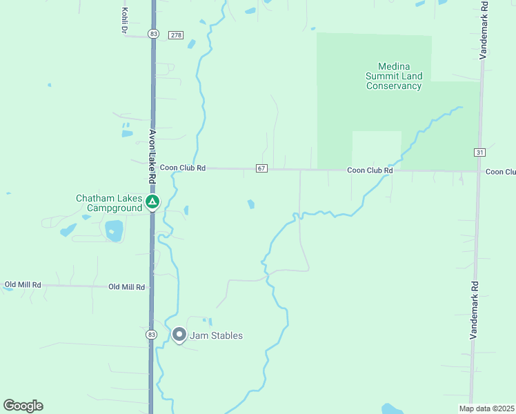 map of restaurants, bars, coffee shops, grocery stores, and more near 9096 Coon Club Road in Medina