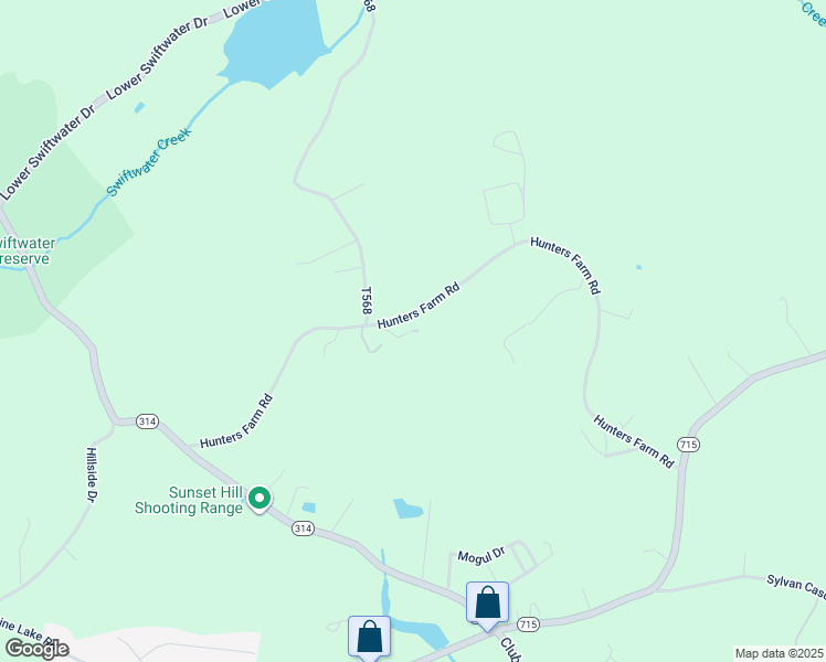 map of restaurants, bars, coffee shops, grocery stores, and more near 29 Hunters Farm Road in Henryville