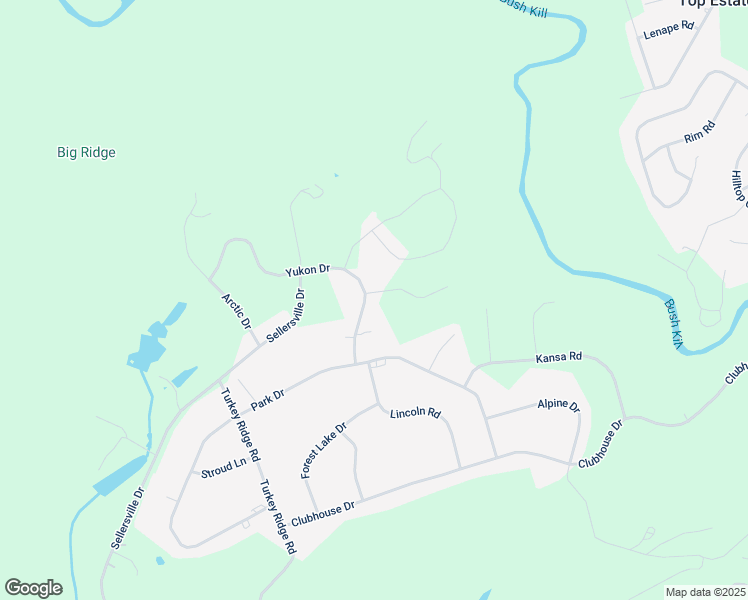 map of restaurants, bars, coffee shops, grocery stores, and more near 5030 Yukon Drive in East Stroudsburg