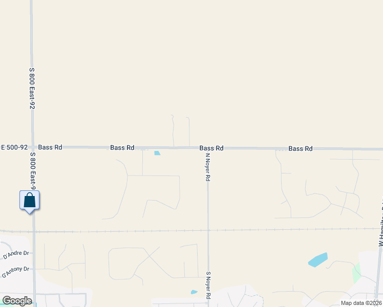 map of restaurants, bars, coffee shops, grocery stores, and more near 14001-14207 Bass Road in Fort Wayne