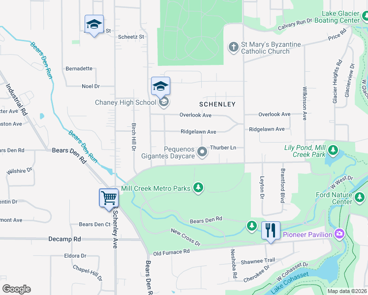 map of restaurants, bars, coffee shops, grocery stores, and more near 2310 McCollum Road in Youngstown