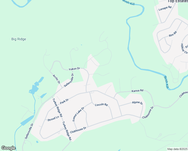map of restaurants, bars, coffee shops, grocery stores, and more near 5030 Yukon Drive in East Stroudsburg