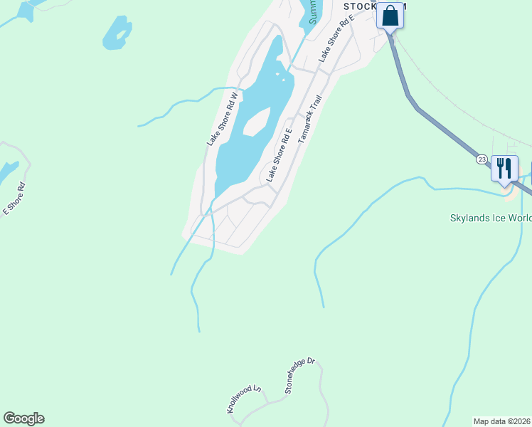 map of restaurants, bars, coffee shops, grocery stores, and more near 81 Tamarack Trail in Hardyston