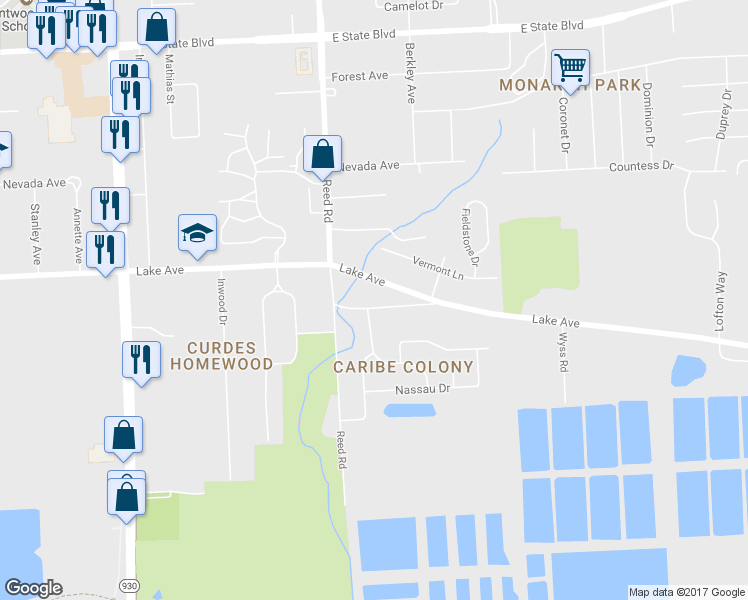 map of restaurants, bars, coffee shops, grocery stores, and more near 4911 Old Maysville Rd in Fort Wayne