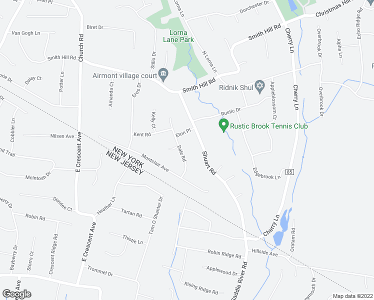 map of restaurants, bars, coffee shops, grocery stores, and more near 10 Dale Road in Airmont