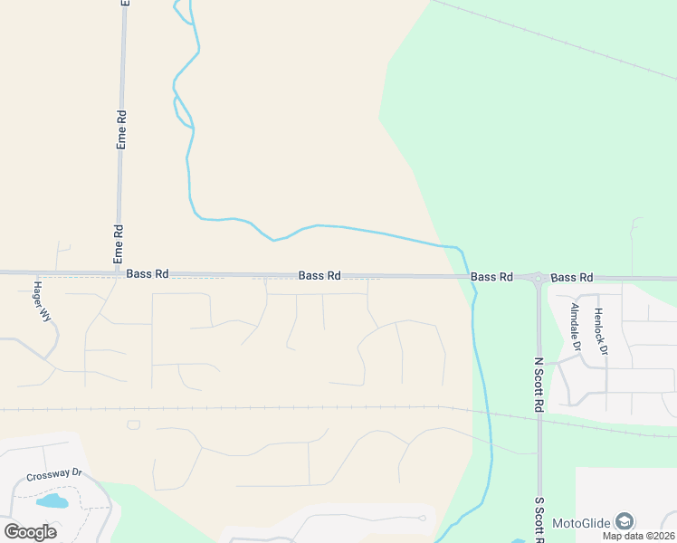 map of restaurants, bars, coffee shops, grocery stores, and more near 10800 Bass Road in Fort Wayne