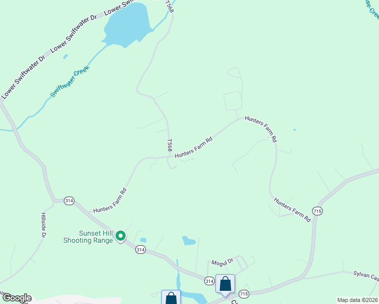 map of restaurants, bars, coffee shops, grocery stores, and more near Hunters Farm Road in Henryville