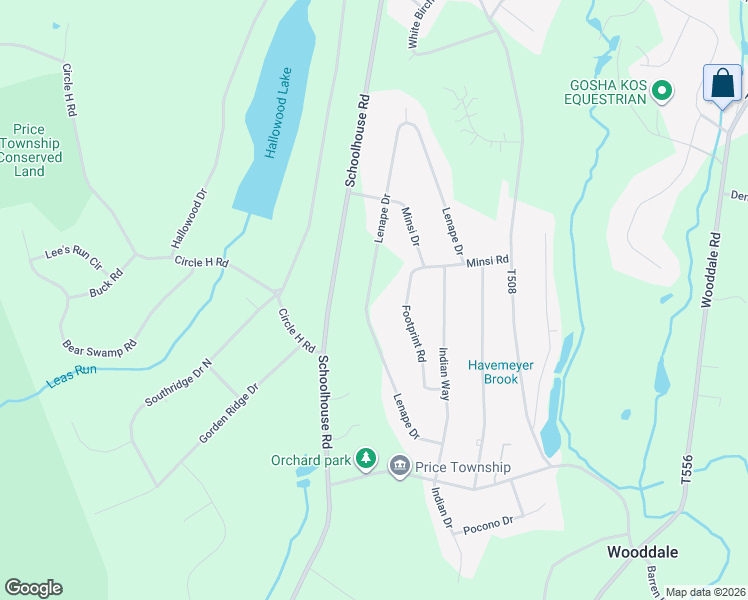 map of restaurants, bars, coffee shops, grocery stores, and more near 97 Lenape Dr in East Stroudsburg