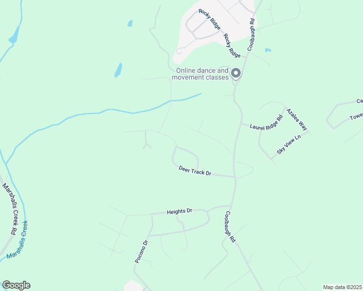 map of restaurants, bars, coffee shops, grocery stores, and more near 2328 Deer Track Lane in East Stroudsburg