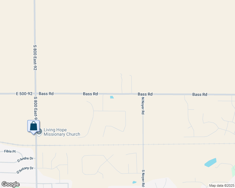 map of restaurants, bars, coffee shops, grocery stores, and more near 14207 Bass Road in Fort Wayne