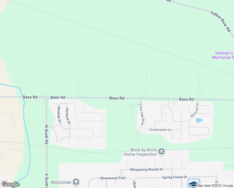 map of restaurants, bars, coffee shops, grocery stores, and more near 9402 Bass Road in Fort Wayne