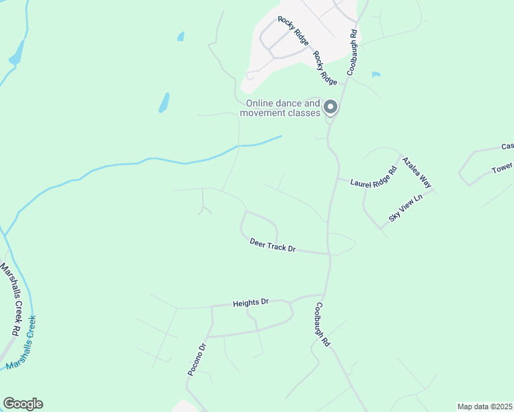 map of restaurants, bars, coffee shops, grocery stores, and more near 2328 Deer Track Lane in East Stroudsburg