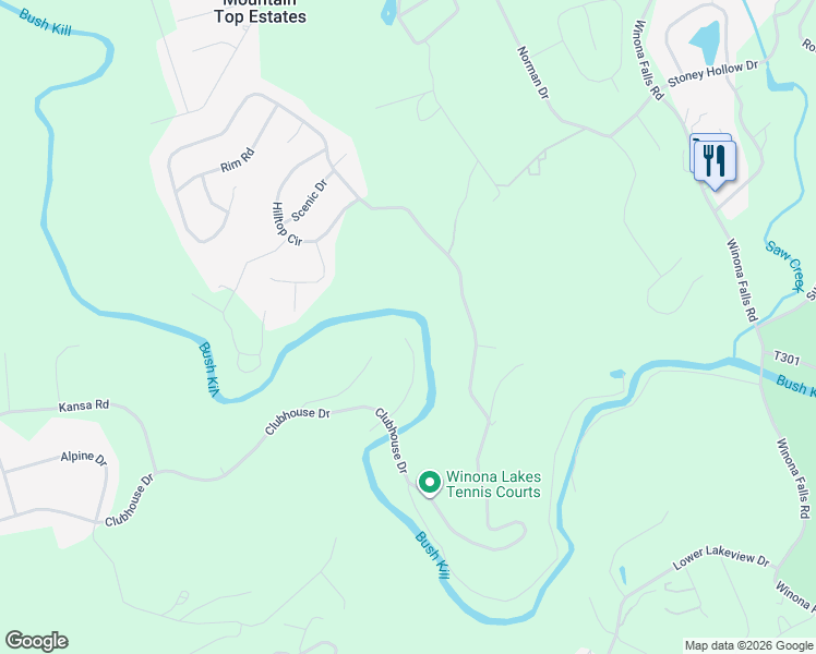 map of restaurants, bars, coffee shops, grocery stores, and more near 13 Creekview Drive in Brodheadsville