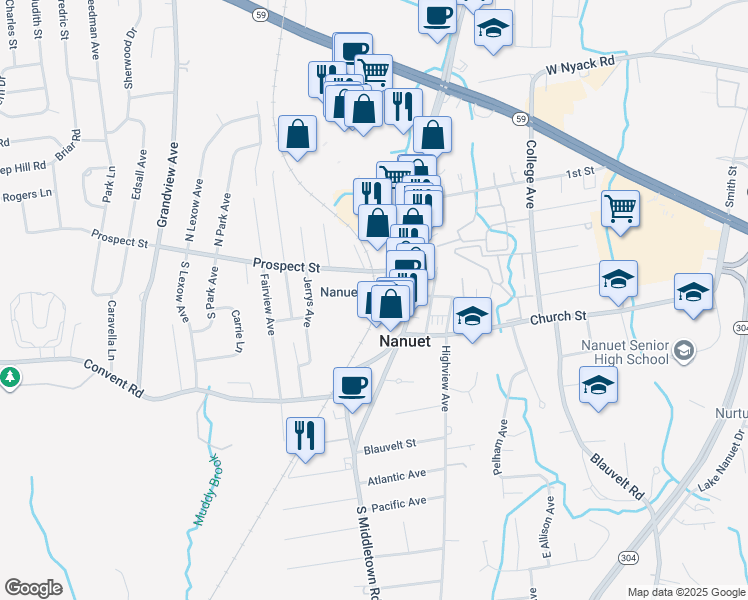 map of restaurants, bars, coffee shops, grocery stores, and more near in Bardonia