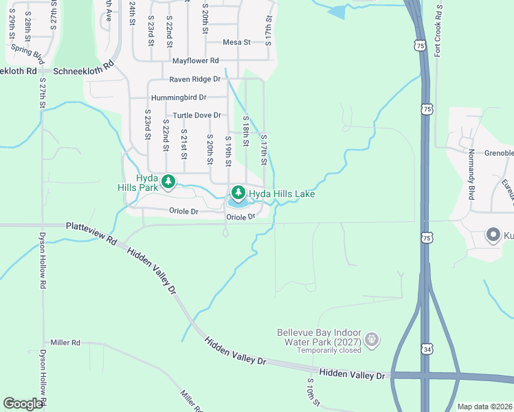 map of restaurants, bars, coffee shops, grocery stores, and more near 15113 South 17th Street in Bellevue