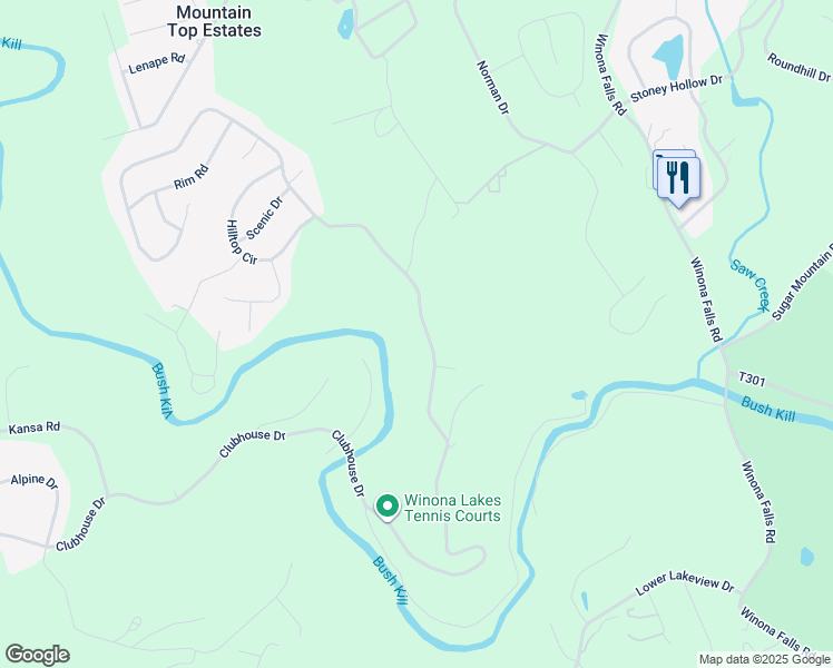 map of restaurants, bars, coffee shops, grocery stores, and more near 607 Clubhouse Drive in East Stroudsburg