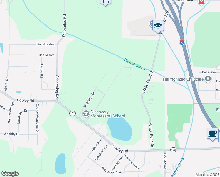 map of restaurants, bars, coffee shops, grocery stores, and more near 1129 Oak Tree Road in Akron