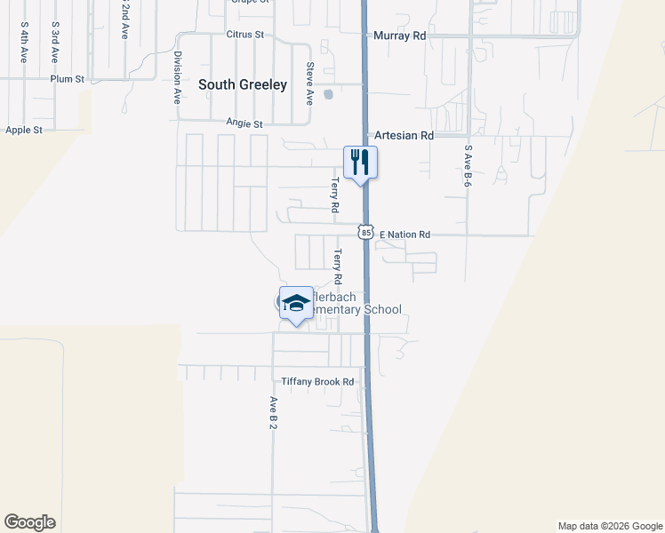 map of restaurants, bars, coffee shops, grocery stores, and more near 2900-2948 Terry Rd in Cheyenne