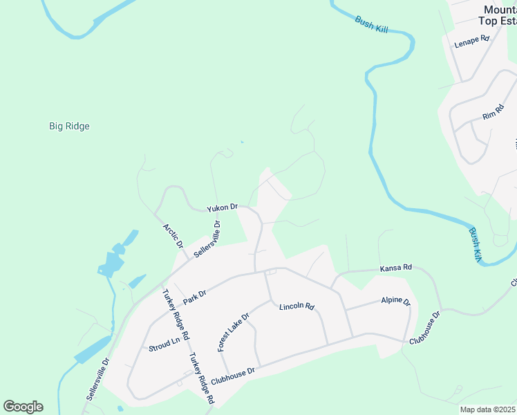 map of restaurants, bars, coffee shops, grocery stores, and more near 5044 Yukon Drive in East Stroudsburg