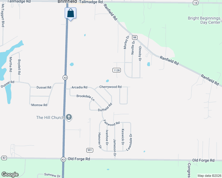 map of restaurants, bars, coffee shops, grocery stores, and more near 1471 Cherrywood Road in Kent