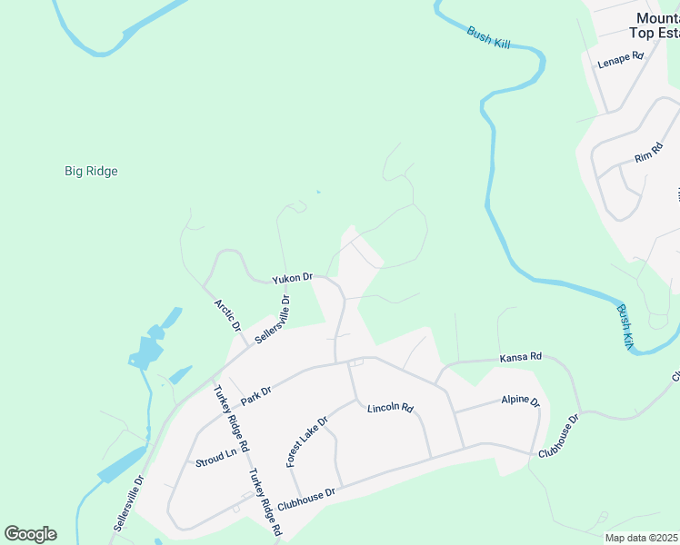 map of restaurants, bars, coffee shops, grocery stores, and more near 5044 Yukon Drive in East Stroudsburg