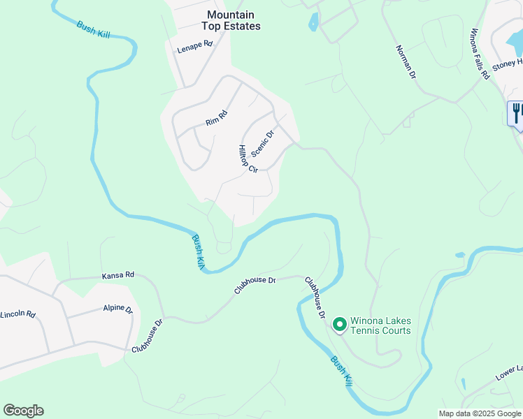 map of restaurants, bars, coffee shops, grocery stores, and more near 209 Cliff Court in East Stroudsburg
