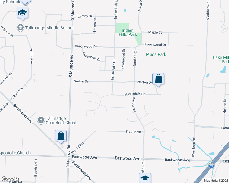 map of restaurants, bars, coffee shops, grocery stores, and more near 862 Norton Drive in Tallmadge