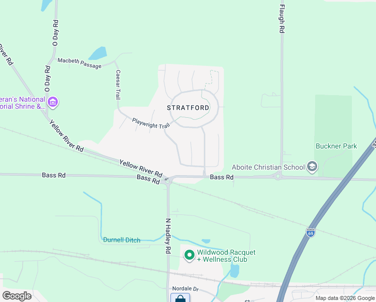 map of restaurants, bars, coffee shops, grocery stores, and more near 1690 Midsummer Night Cove in Fort Wayne