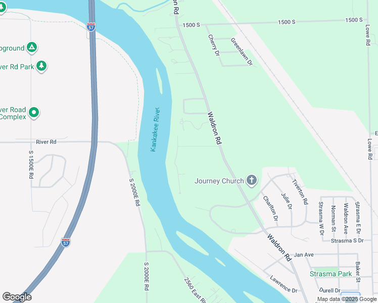 map of restaurants, bars, coffee shops, grocery stores, and more near 40 Oakwood Drive in Kankakee