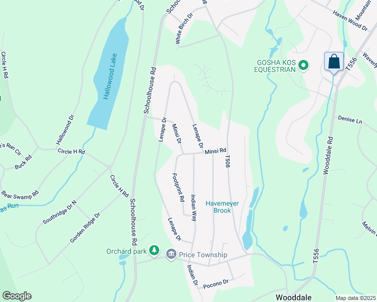 map of restaurants, bars, coffee shops, grocery stores, and more near 243 Footprint Road in East Stroudsburg