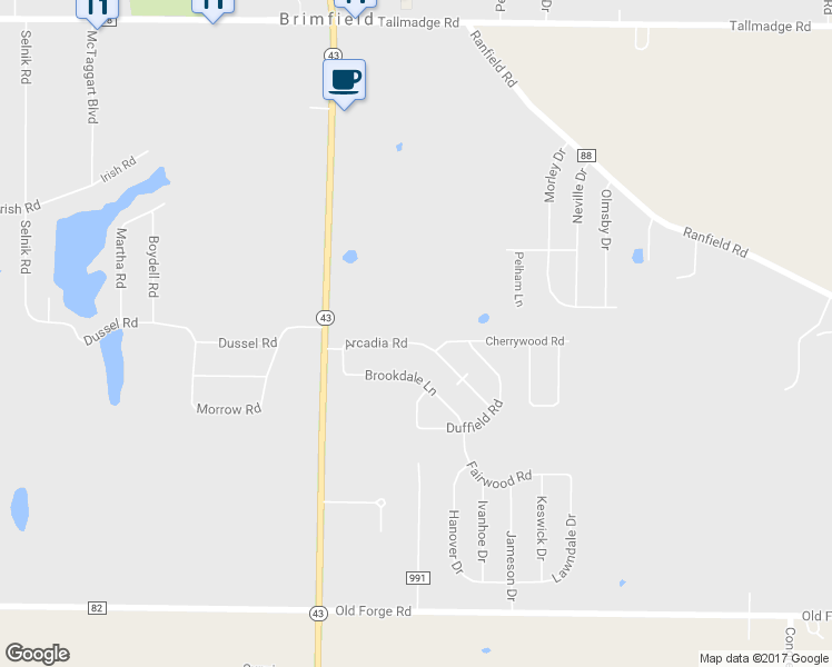 map of restaurants, bars, coffee shops, grocery stores, and more near 1381 Arcadia Road in Kent