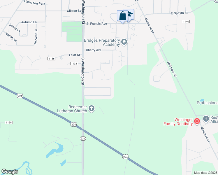 map of restaurants, bars, coffee shops, grocery stores, and more near 126 North Tecumseh Trail in Tiffin