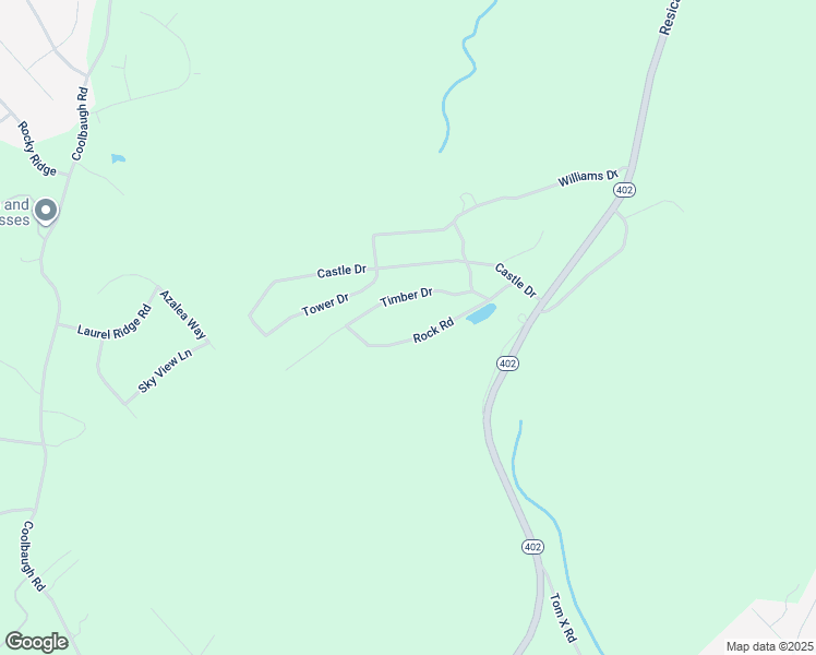 map of restaurants, bars, coffee shops, grocery stores, and more near 156 Rock Road in East Stroudsburg