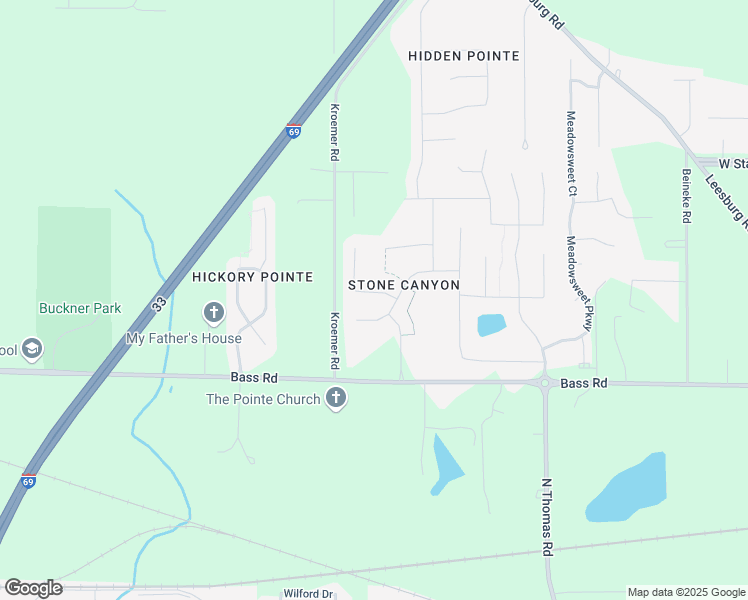 map of restaurants, bars, coffee shops, grocery stores, and more near 5131 Powell Plateau Crossing in Fort Wayne