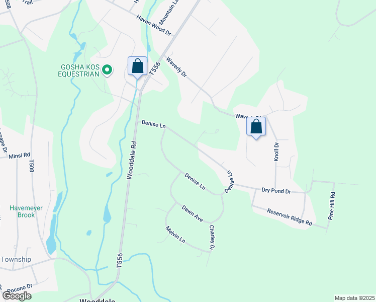 map of restaurants, bars, coffee shops, grocery stores, and more near 158 Denise Lane in East Stroudsburg